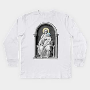 Our Lady Mother of God Mary and the Child Jesus Christ Kids Long Sleeve T-Shirt